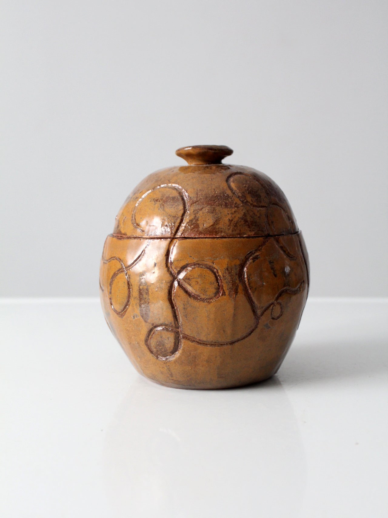 vintage signed studio pottery jar