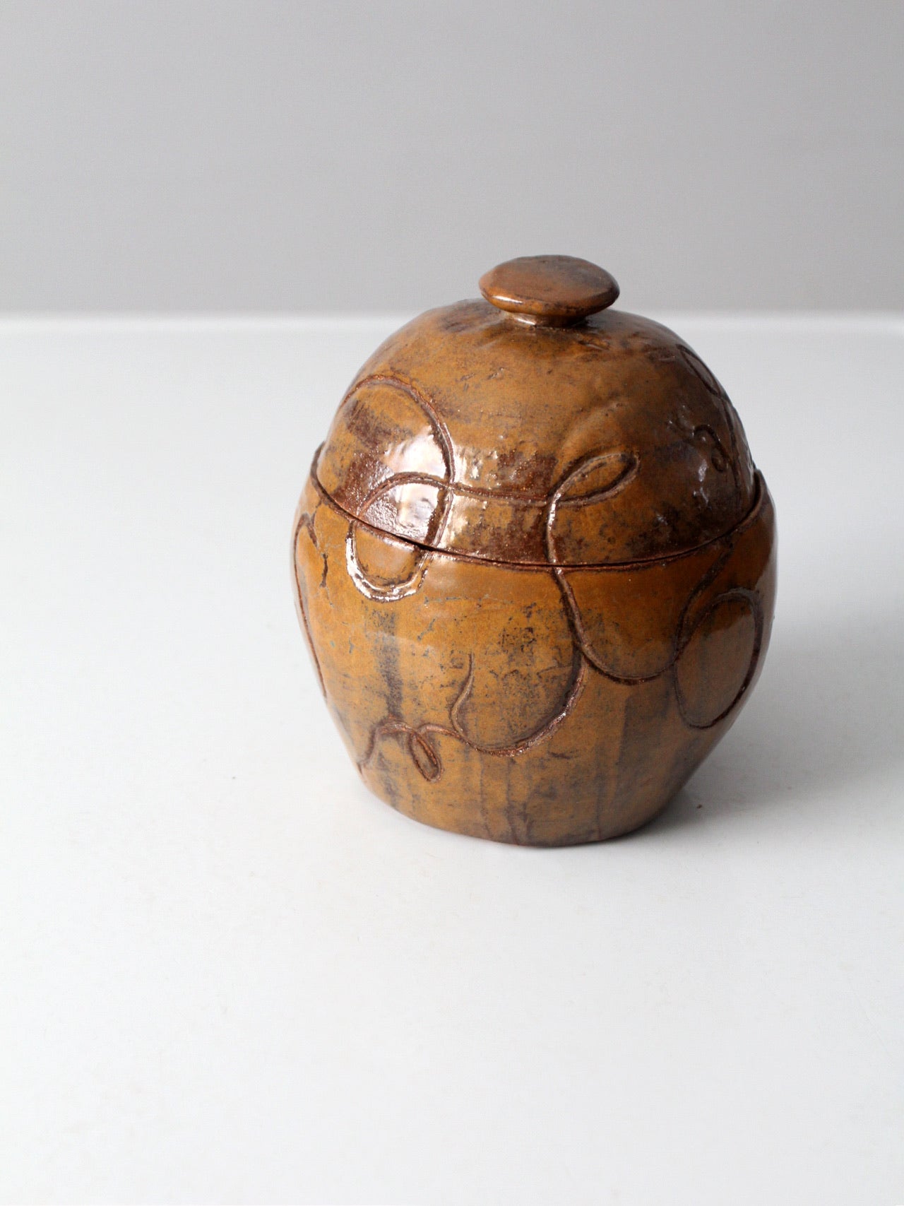 vintage signed studio pottery jar