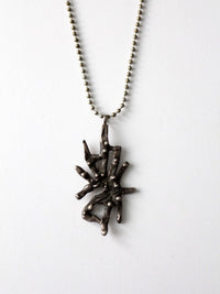 vintage brutalist style pendant necklace