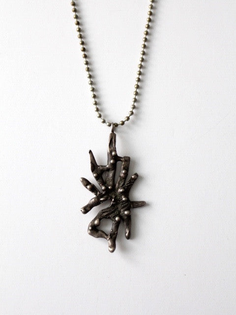 vintage brutalist style pendant necklace