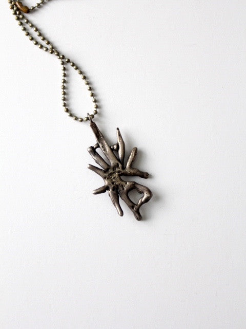 vintage brutalist style pendant necklace