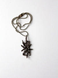 vintage brutalist style pendant necklace