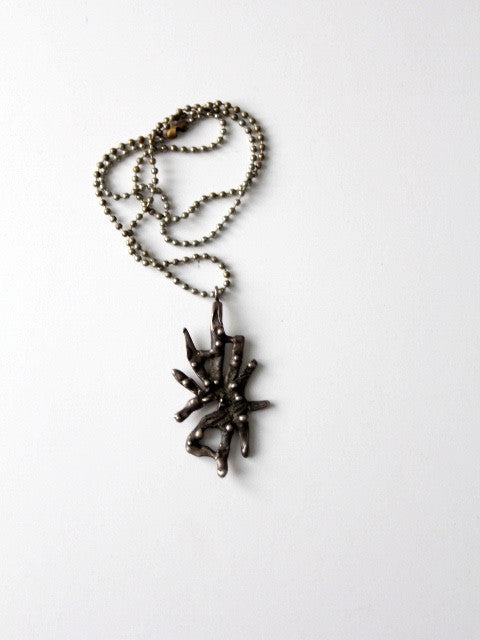 vintage brutalist style pendant necklace