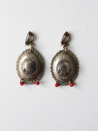vintage southwest Indian Head coin drop earrings