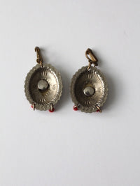 vintage southwest Indian Head coin drop earrings