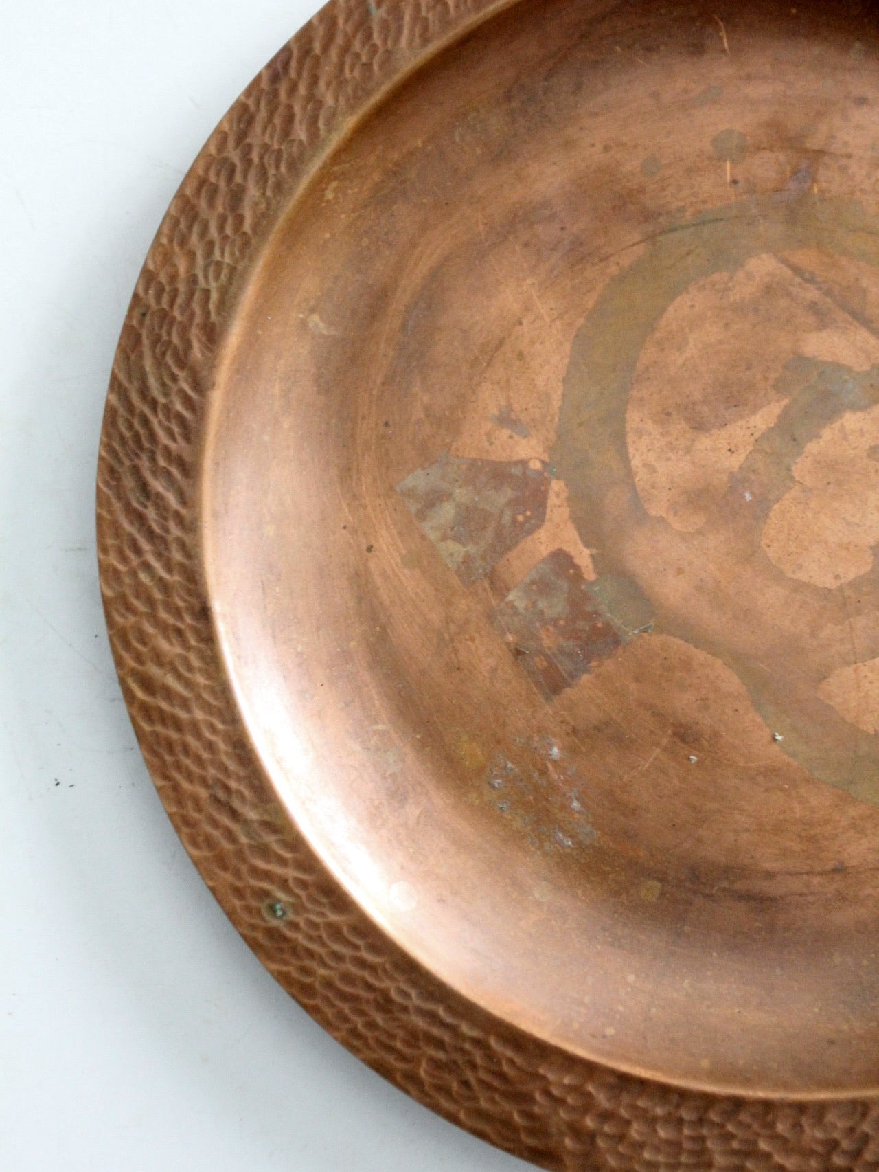 vintage hammered copper plate
