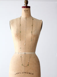 vintage gold link chain with pale green stones