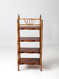 antique bamboo etagere shelf stand