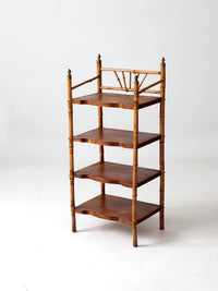 antique bamboo etagere shelf stand