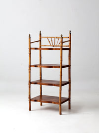 antique bamboo etagere shelf stand