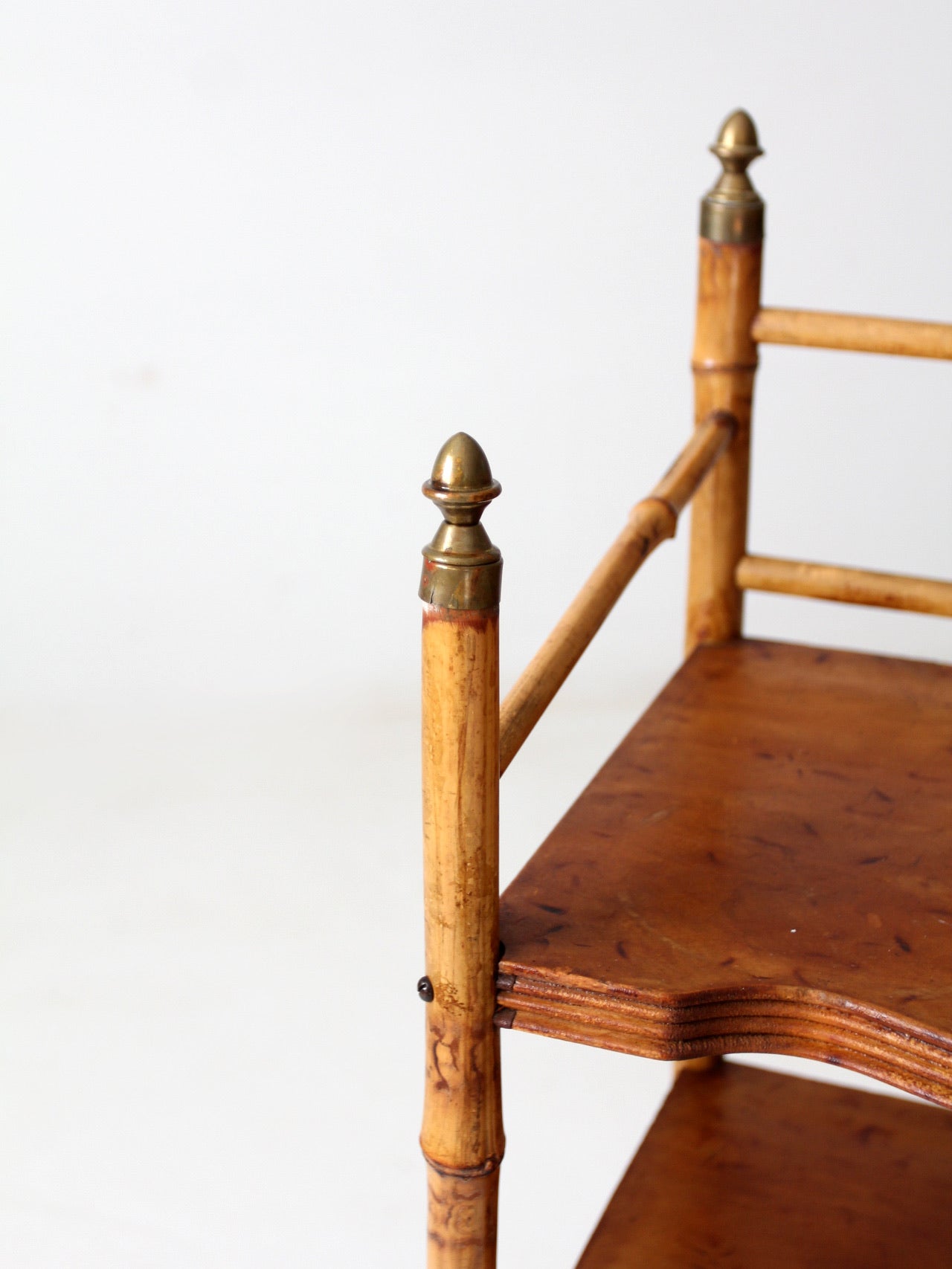 antique bamboo etagere shelf stand