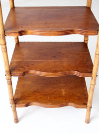 antique bamboo etagere shelf stand