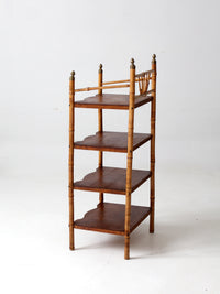 antique bamboo etagere shelf stand