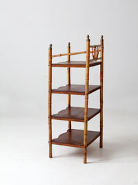 antique bamboo etagere shelf stand