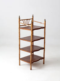 antique bamboo etagere shelf stand