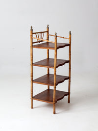 antique bamboo etagere shelf stand