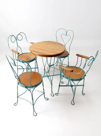 vintage ice cream parlor table set with 4 chairs