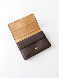 vintage tapestry and leather wallet