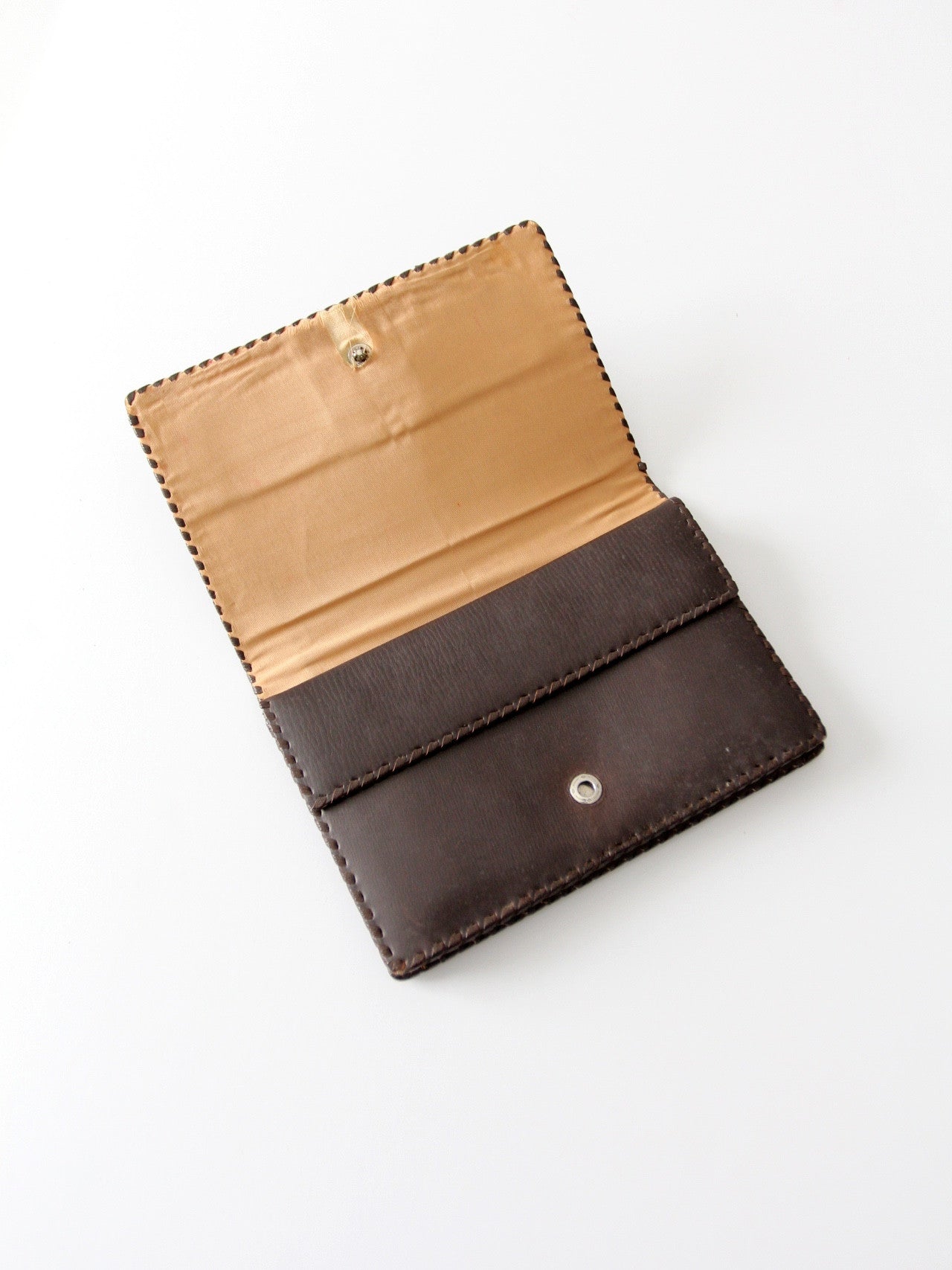 vintage tapestry and leather wallet