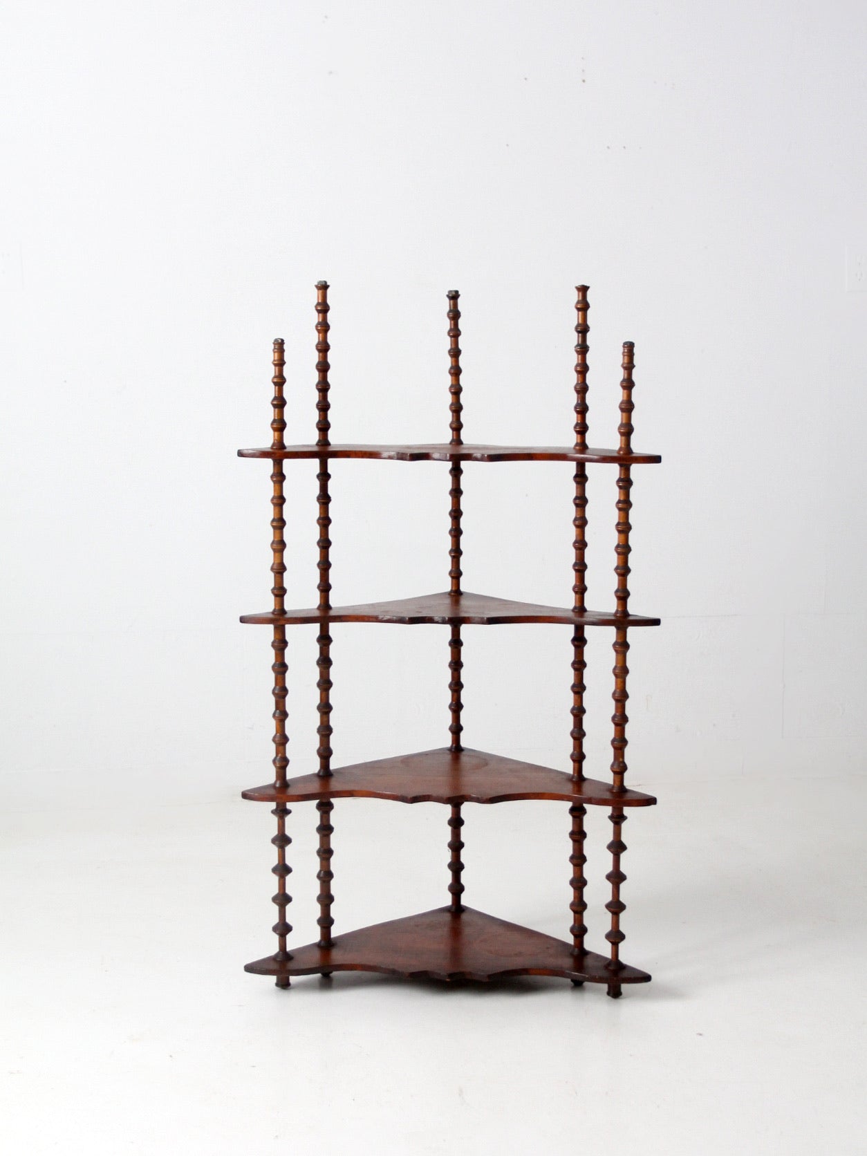 antique folk art spool shelf