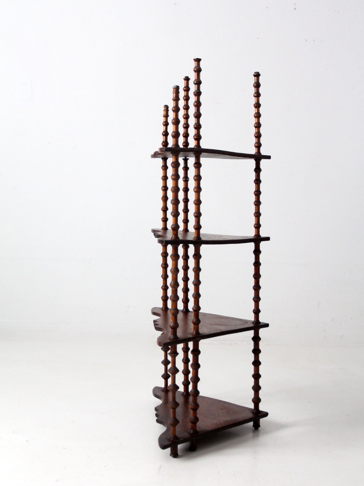 antique folk art spool shelf