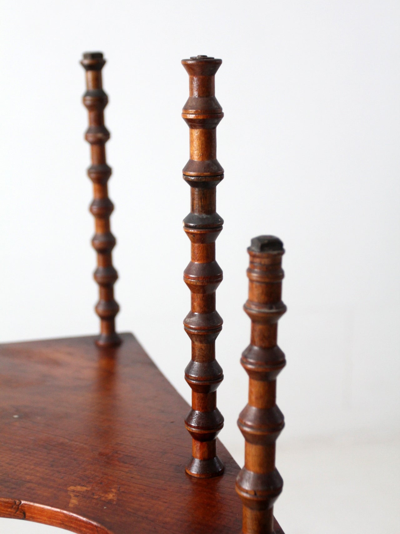 antique folk art spool shelf