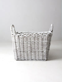 vintage large white storage basket