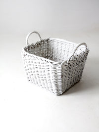 vintage large white storage basket