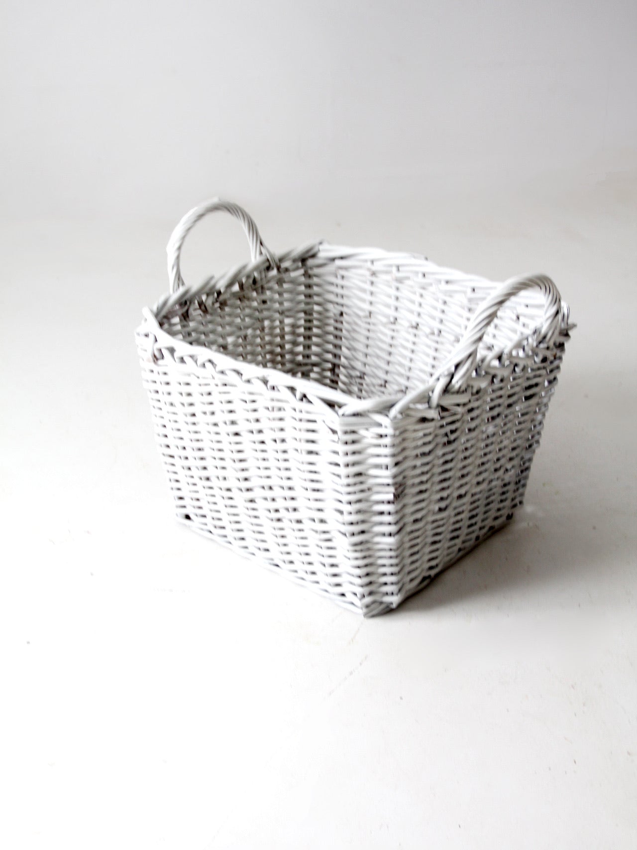 vintage large white storage basket