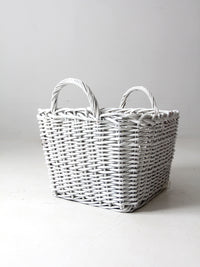 vintage large white storage basket