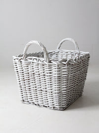 vintage large white storage basket