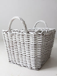 vintage large white storage basket