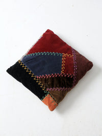 antique crazy quilt pillow