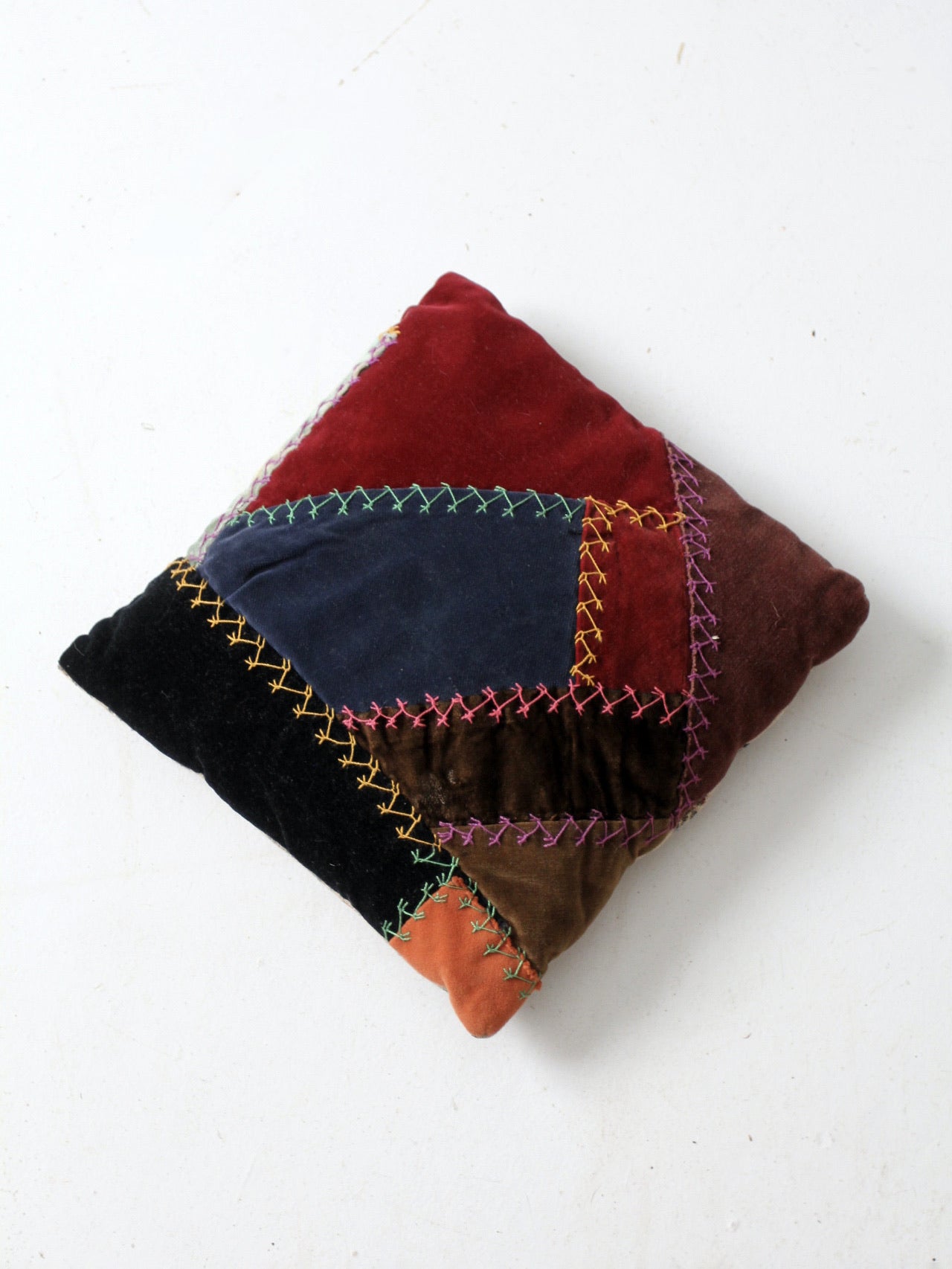 antique crazy quilt pillow