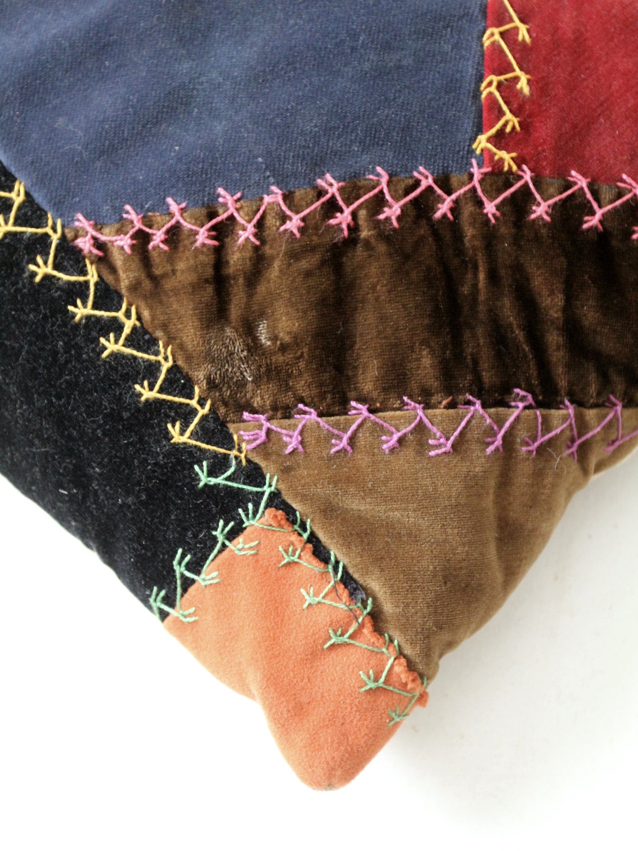 antique crazy quilt pillow