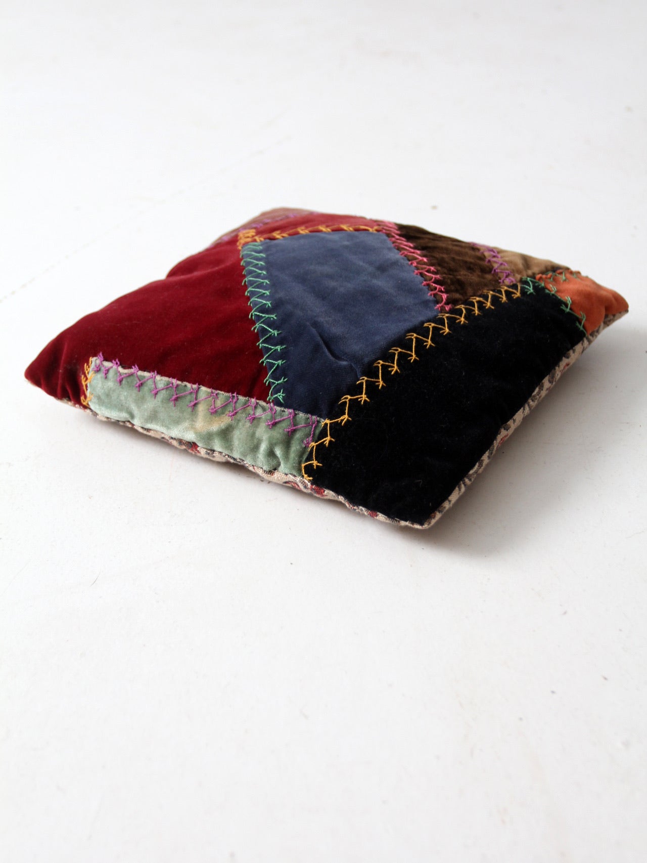 antique crazy quilt pillow