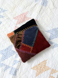 antique crazy quilt pillow