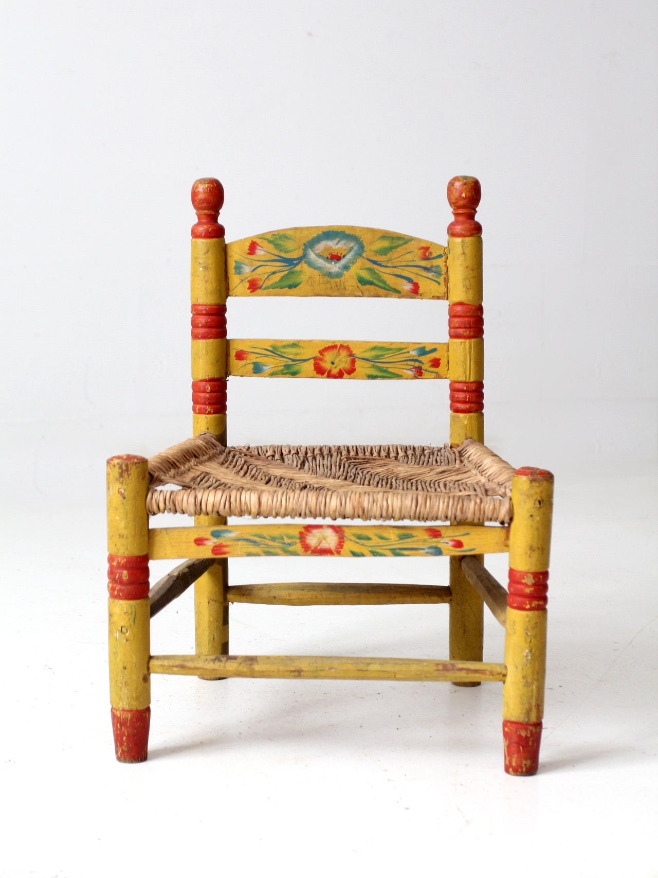 vintage Mexican folk art children's chair