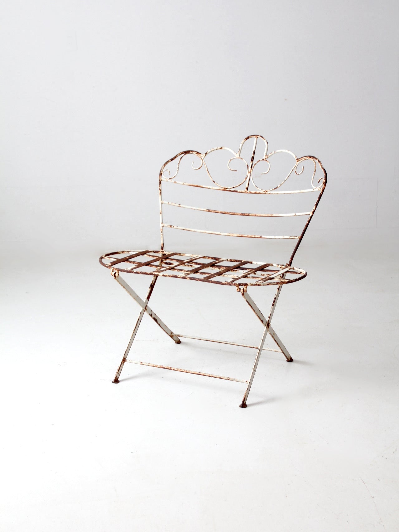 antique metal garden bench