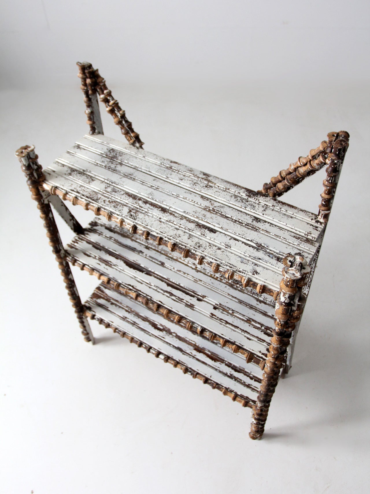 antique spool art shelf