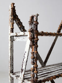 antique spool art shelf