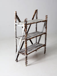 antique spool art shelf