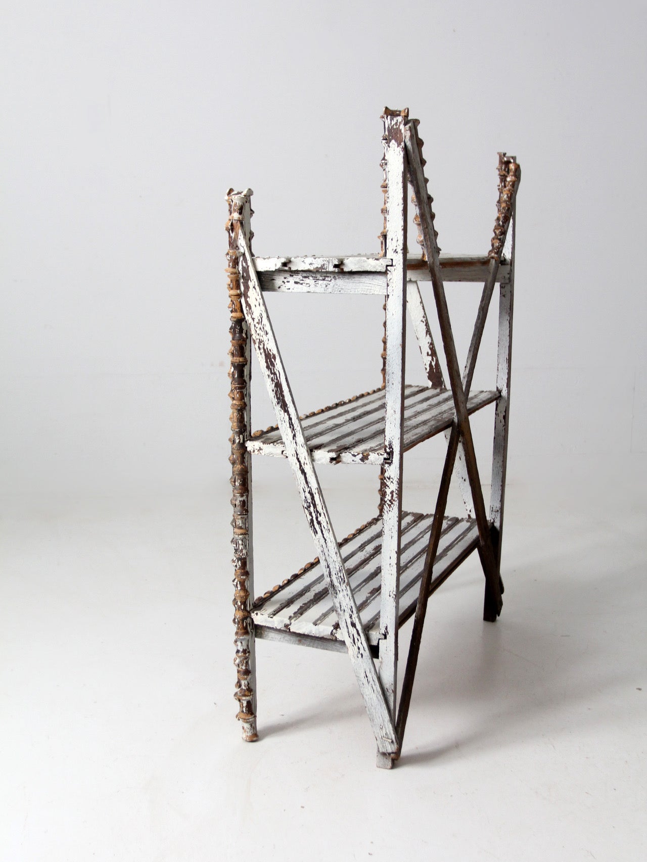 antique spool art shelf