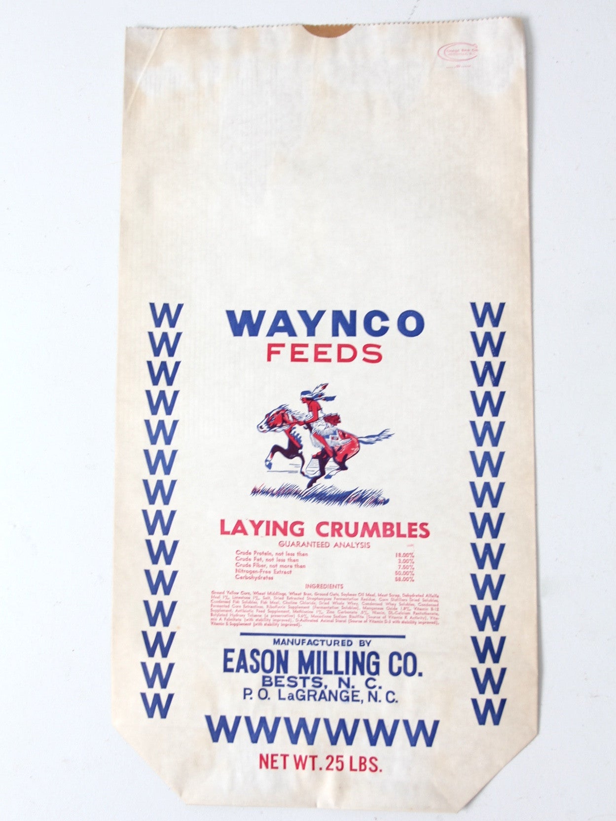 vintage Waynco Feeds paper farm bag