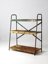 vintage industrial metal shelves