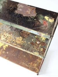 vintage industrial metal shelves