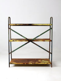 vintage industrial metal shelves