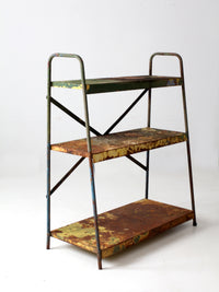 vintage industrial metal shelves