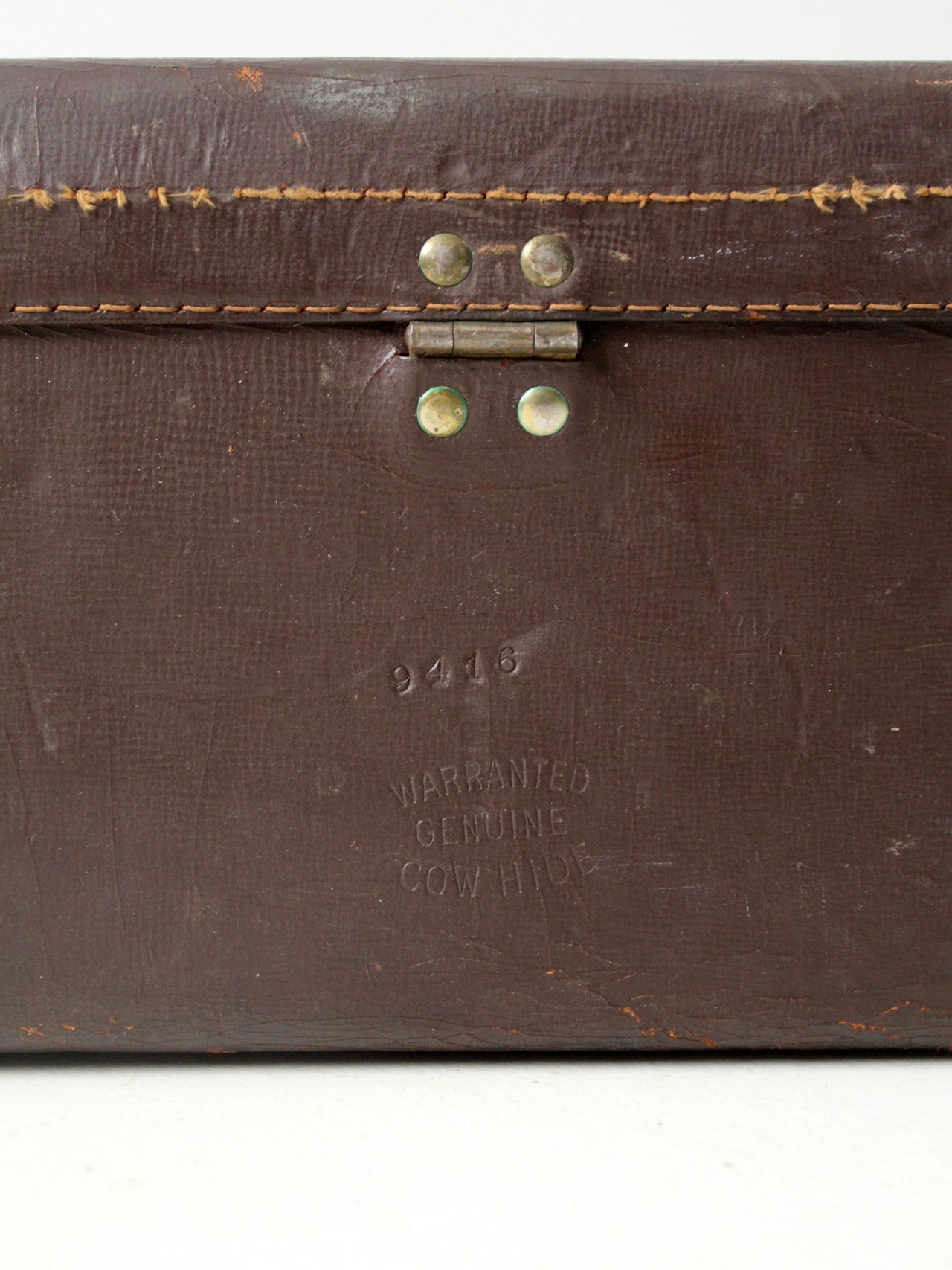 vintage brown leather suitcase