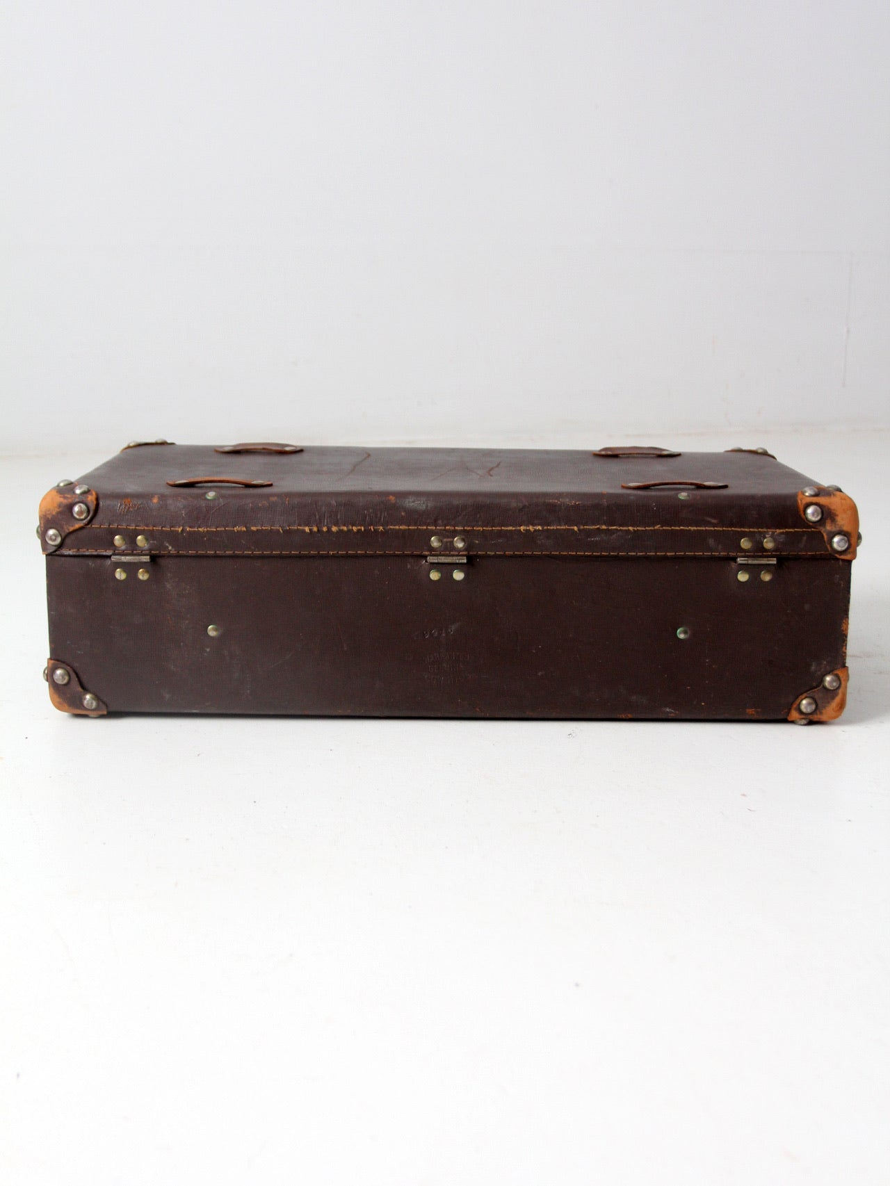vintage brown leather suitcase